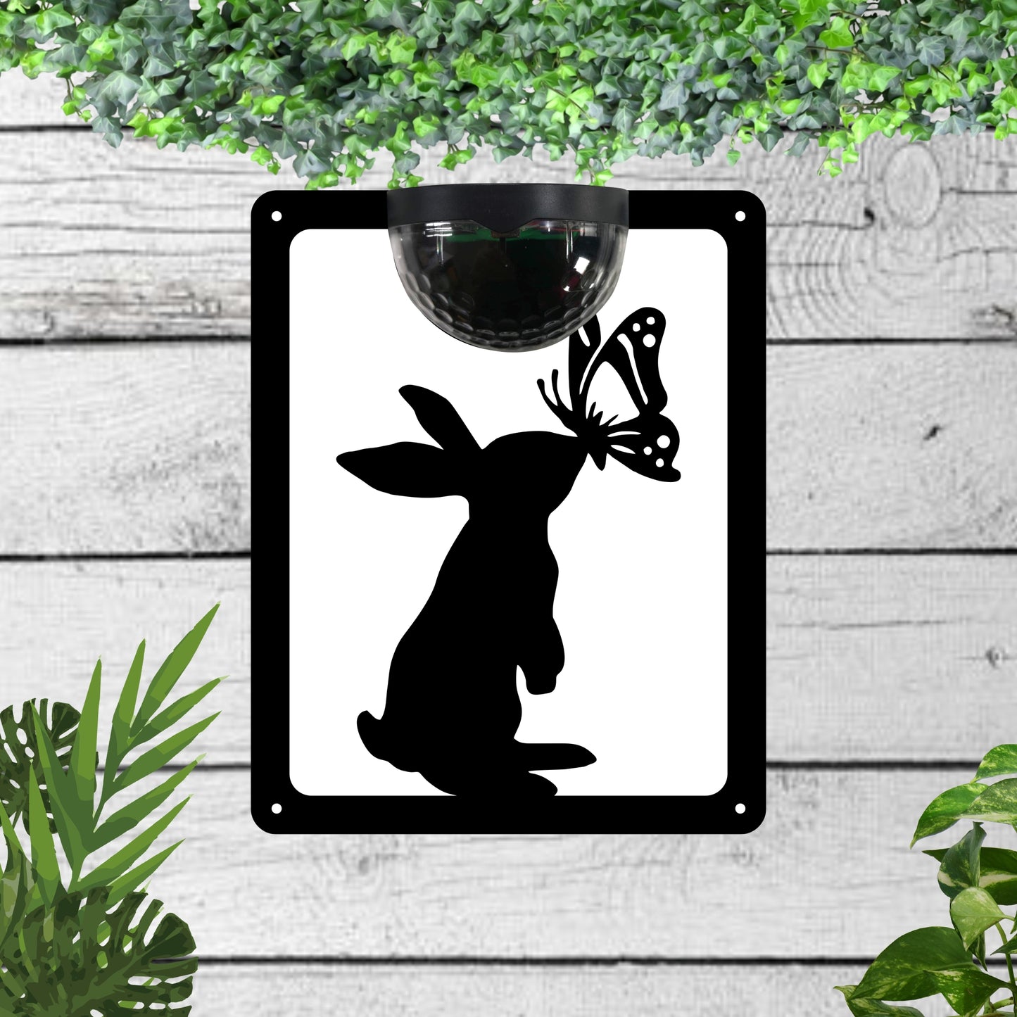 Rabbit Garden Solar Wall Plaque Wall Art