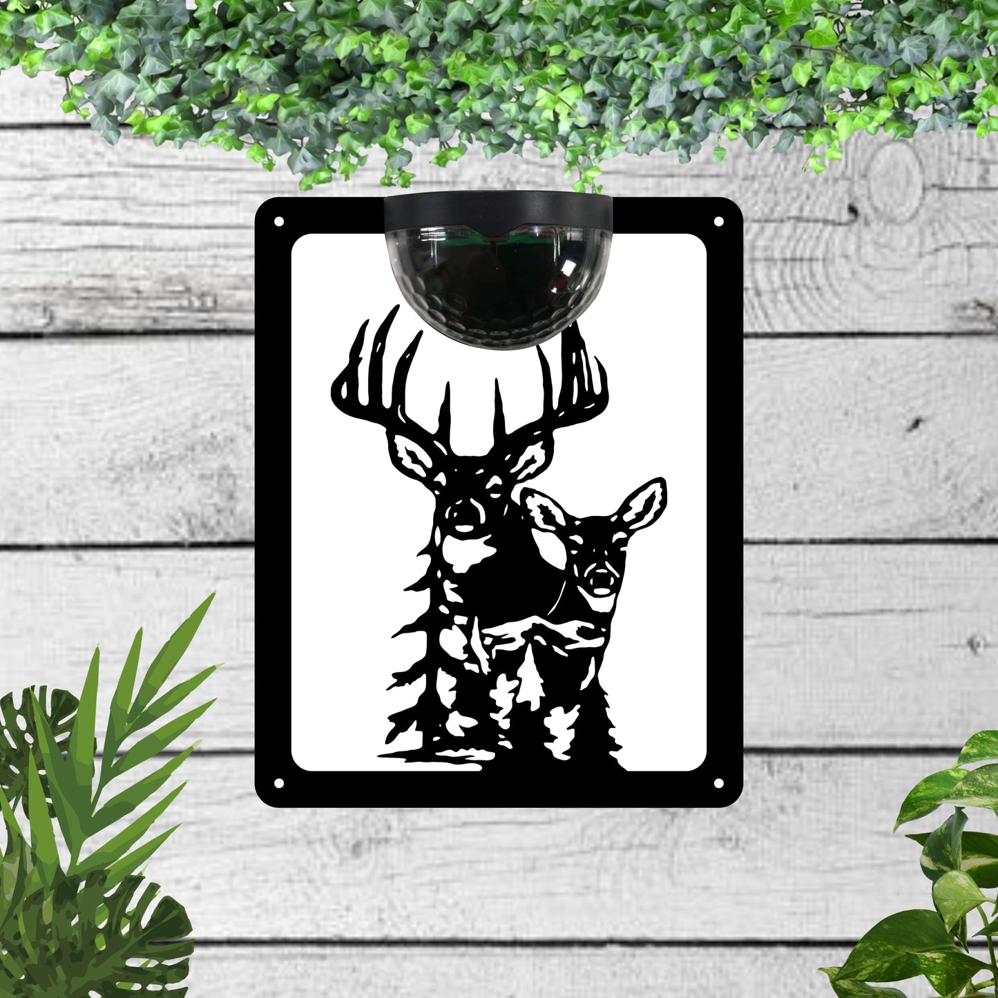 Deer Garden Solar Wall Plaque Wall Art