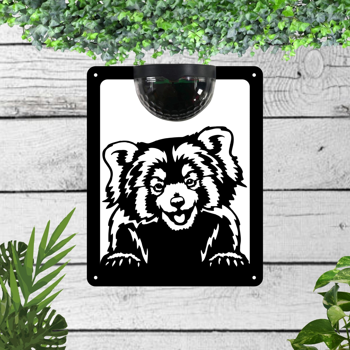 Bear Garden Solar Wall Plaque Wall Art