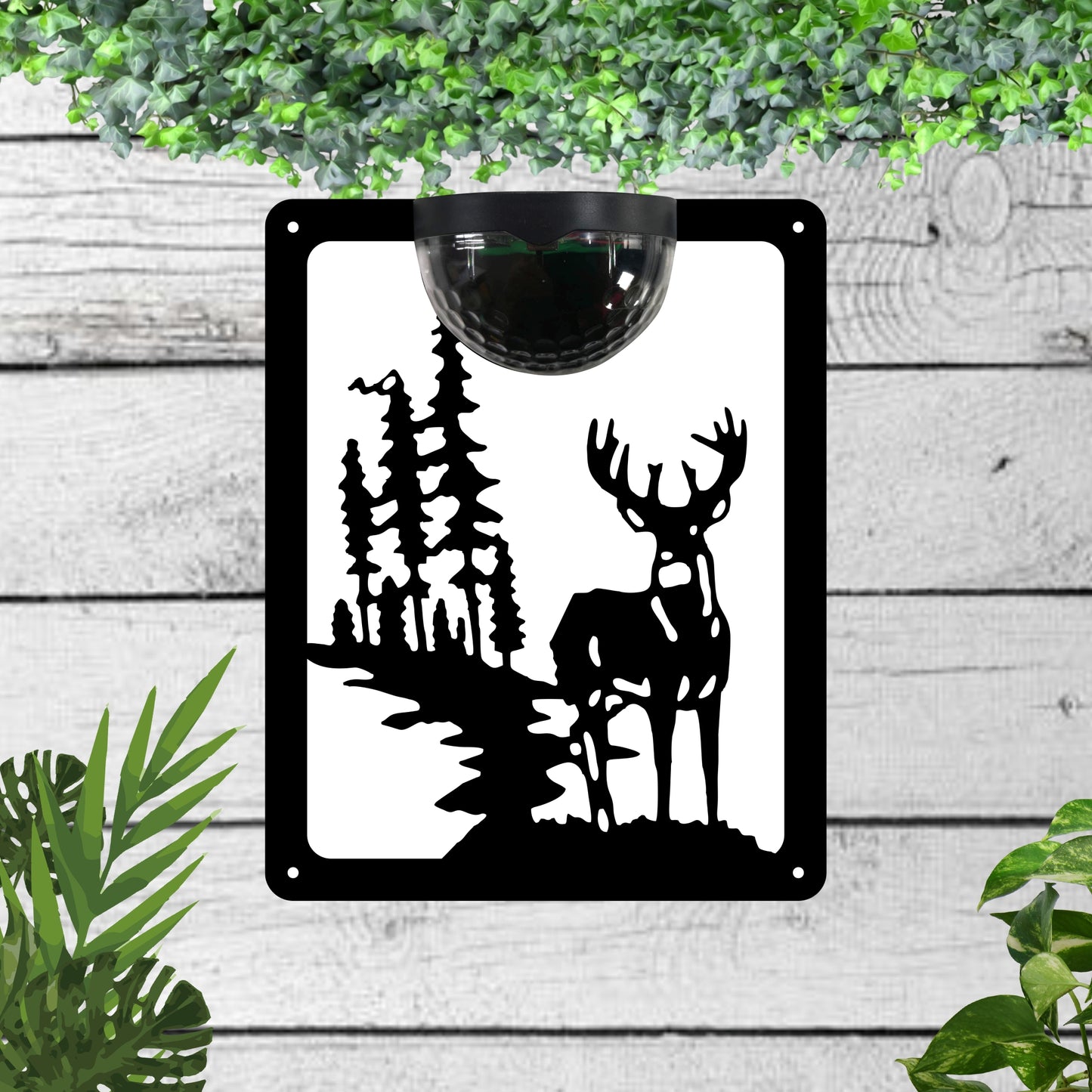 Deer Garden Solar Wall Plaque Wall Art