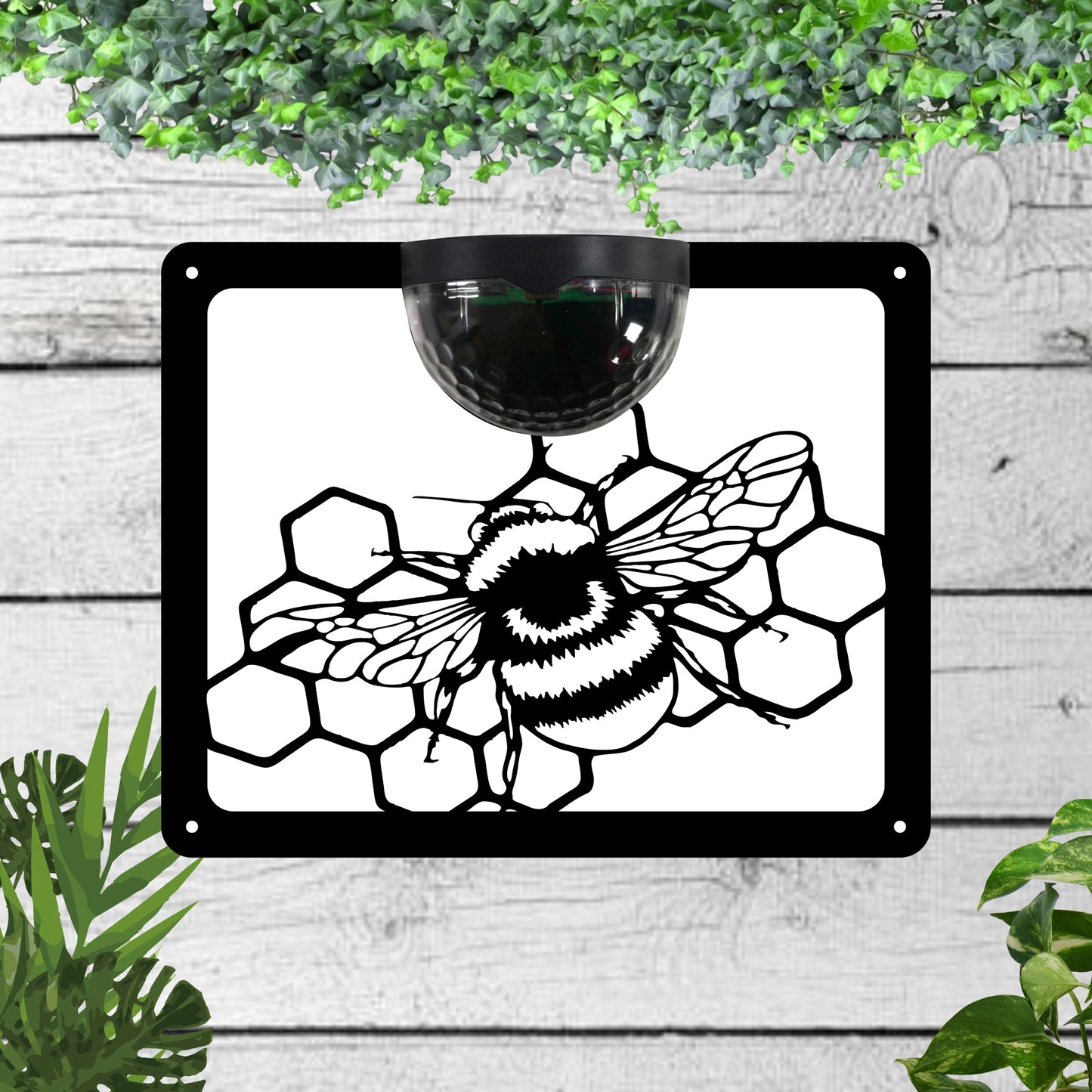Honey bee Garden Solar Wall Plaque Wall Art