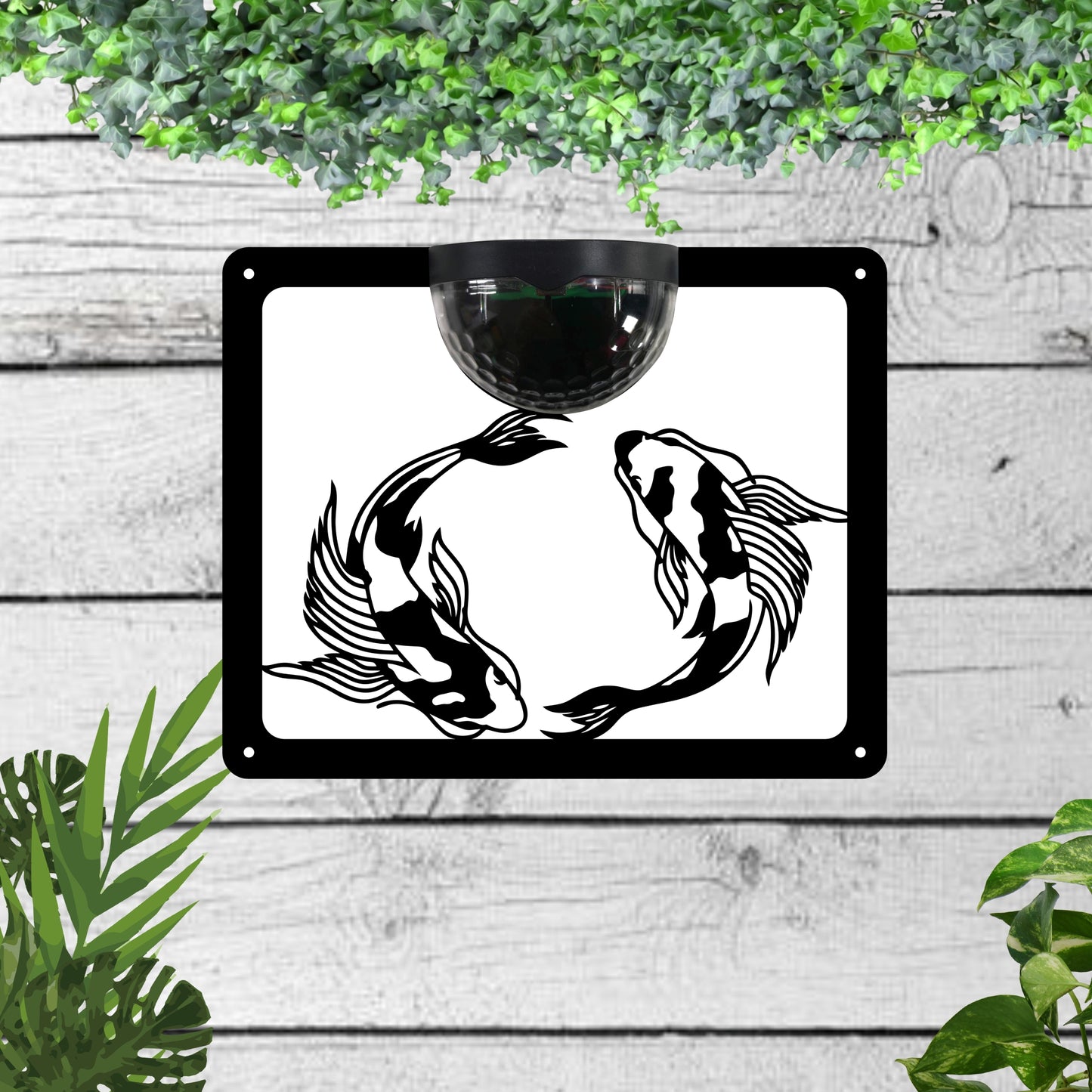 Koi carp Garden Solar Wall Plaque Wall Art