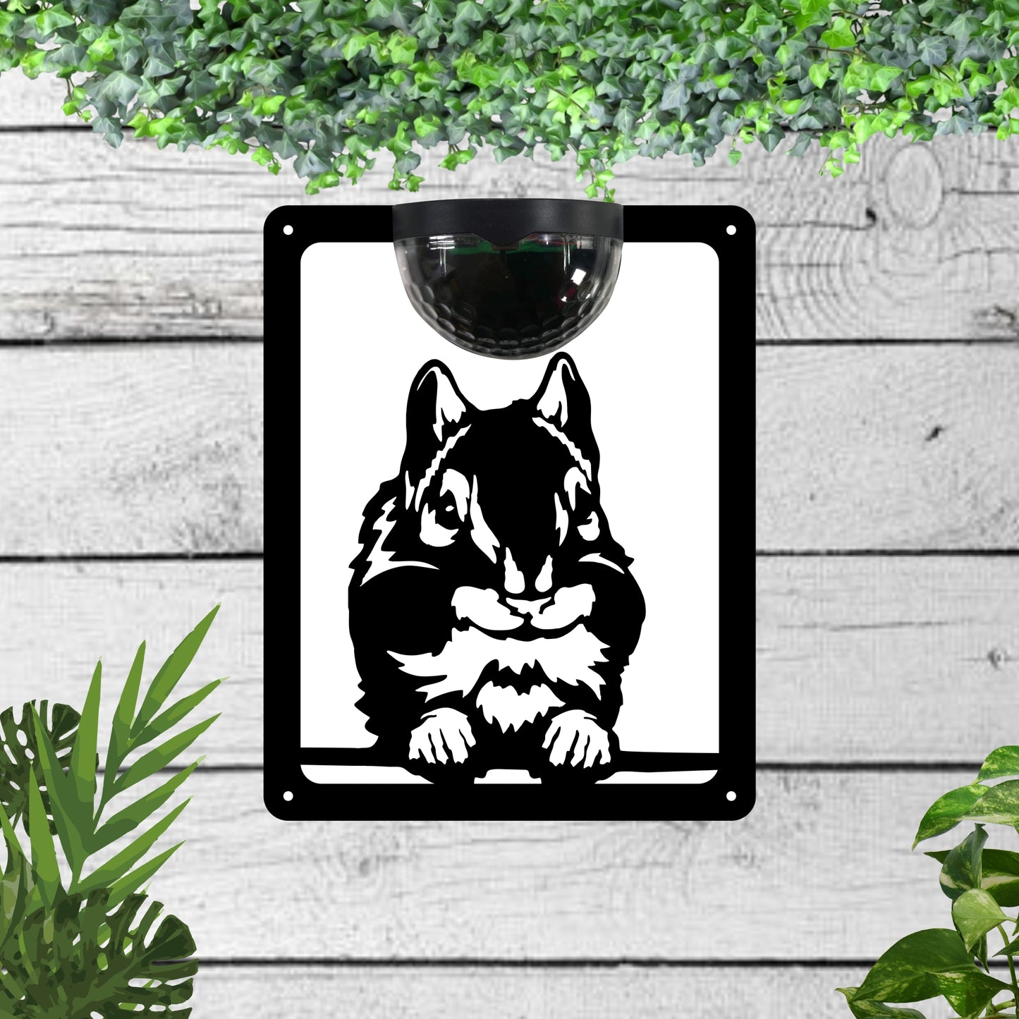 Chipmunk Garden Solar Wall Plaque Wall Art