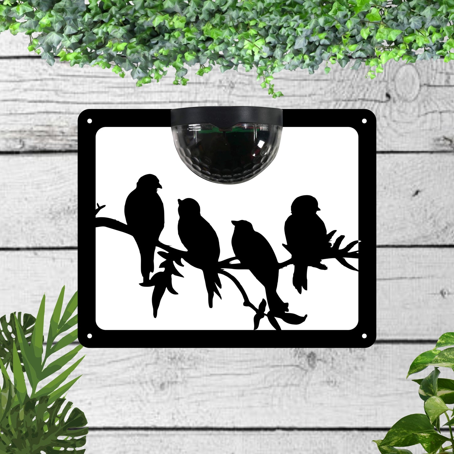 Birds on a branch Garden Solar Wall Plaque Wall Art
