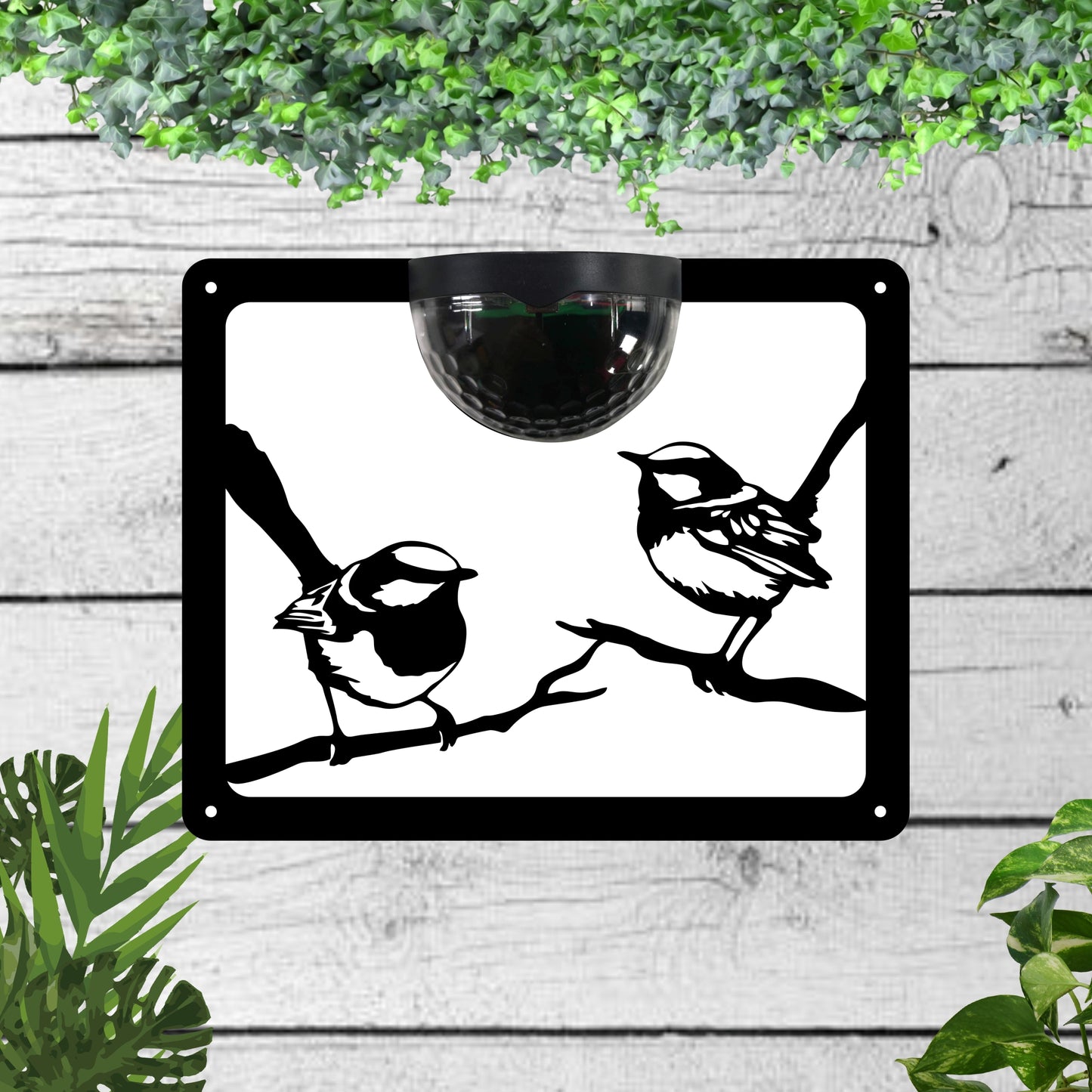 Birds on a branch Garden Solar Wall Plaque Wall Art