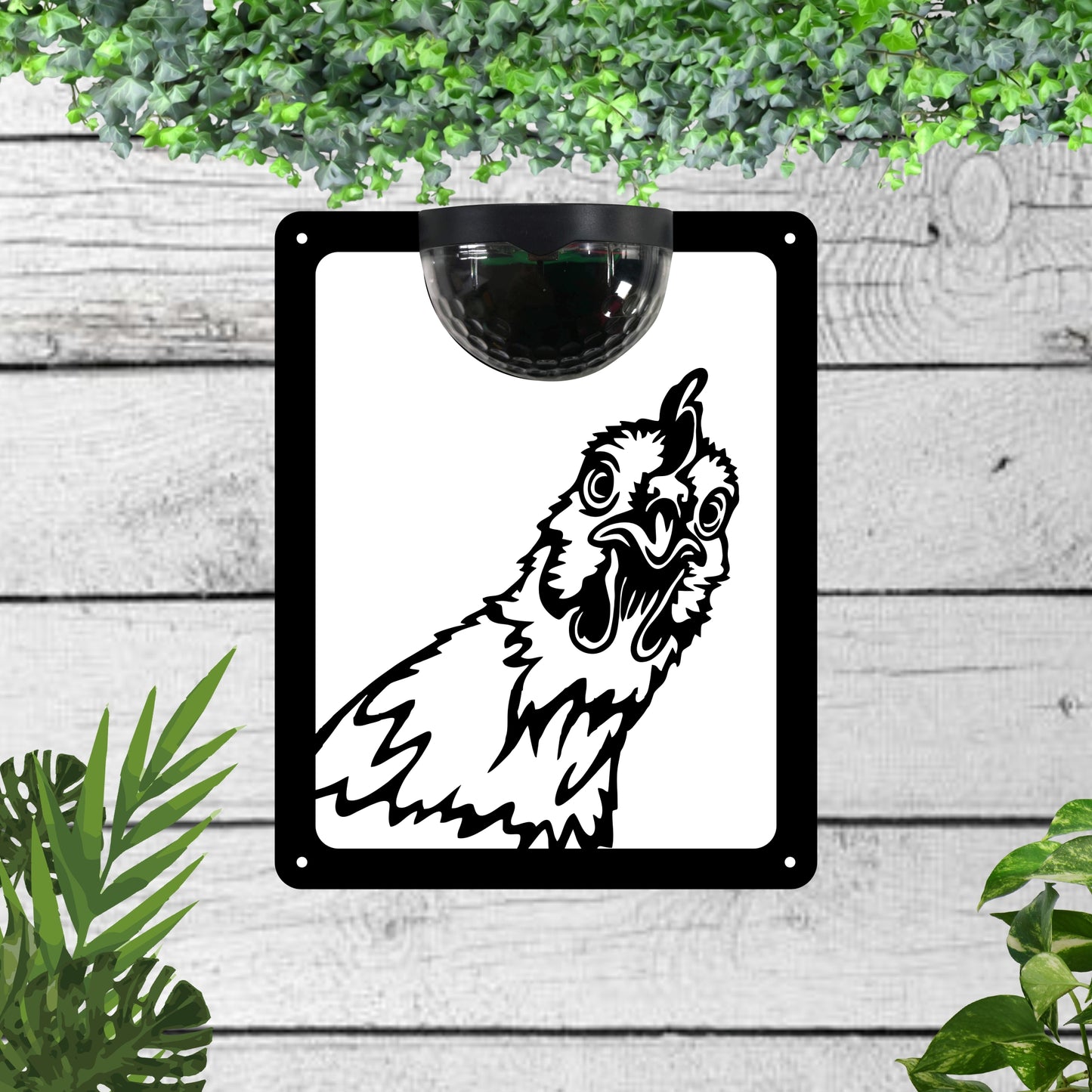 Chicken Garden Solar Wall Plaque Wall Art