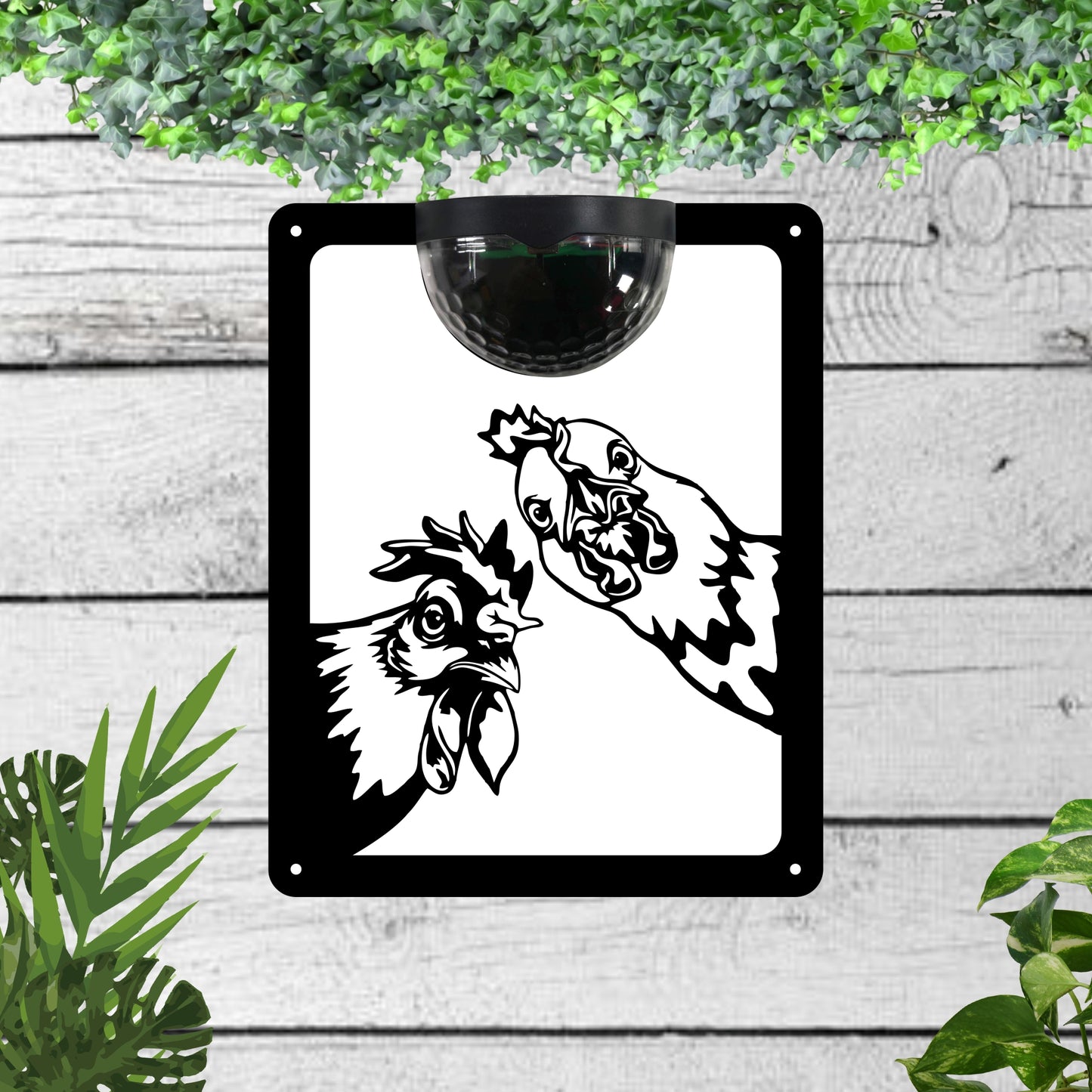 Chickens Garden Solar Wall Plaque Wall Art