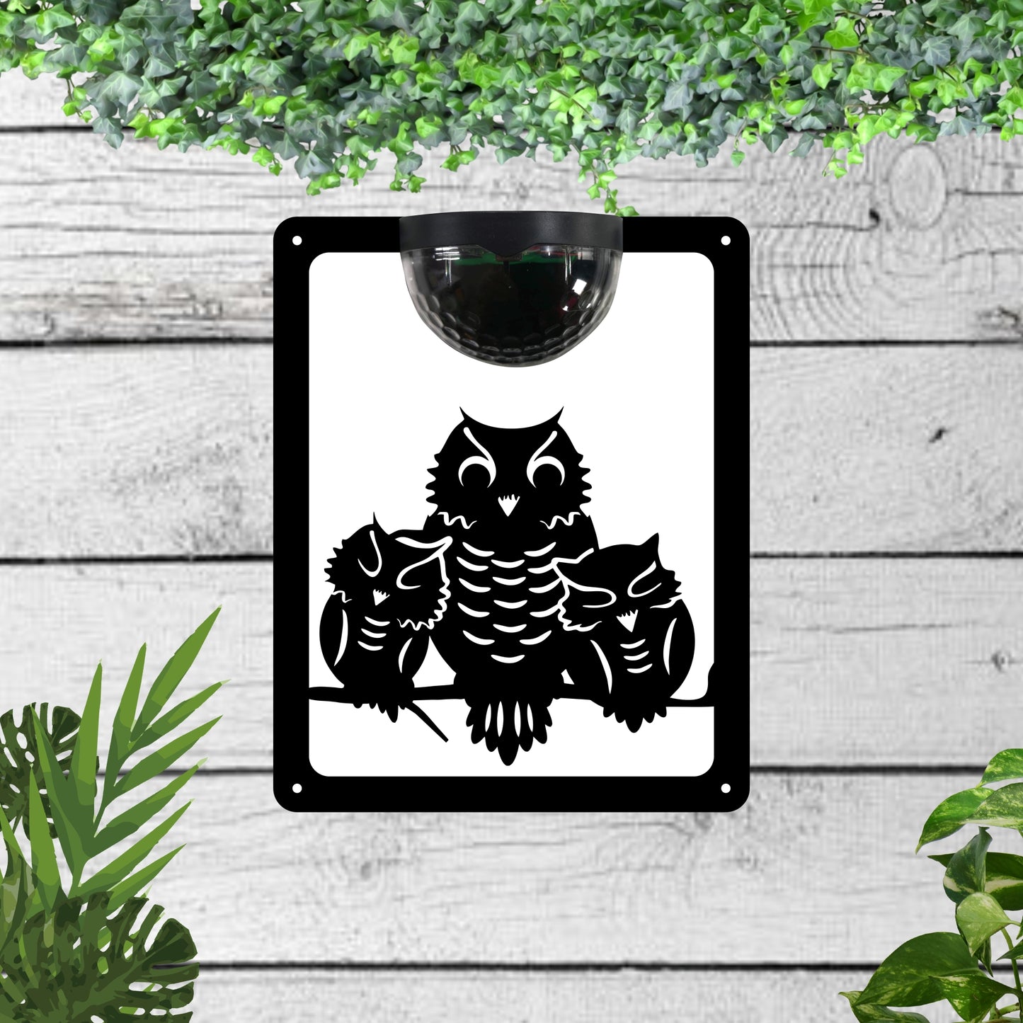 Owls Garden Solar Wall Plaque Wall Art