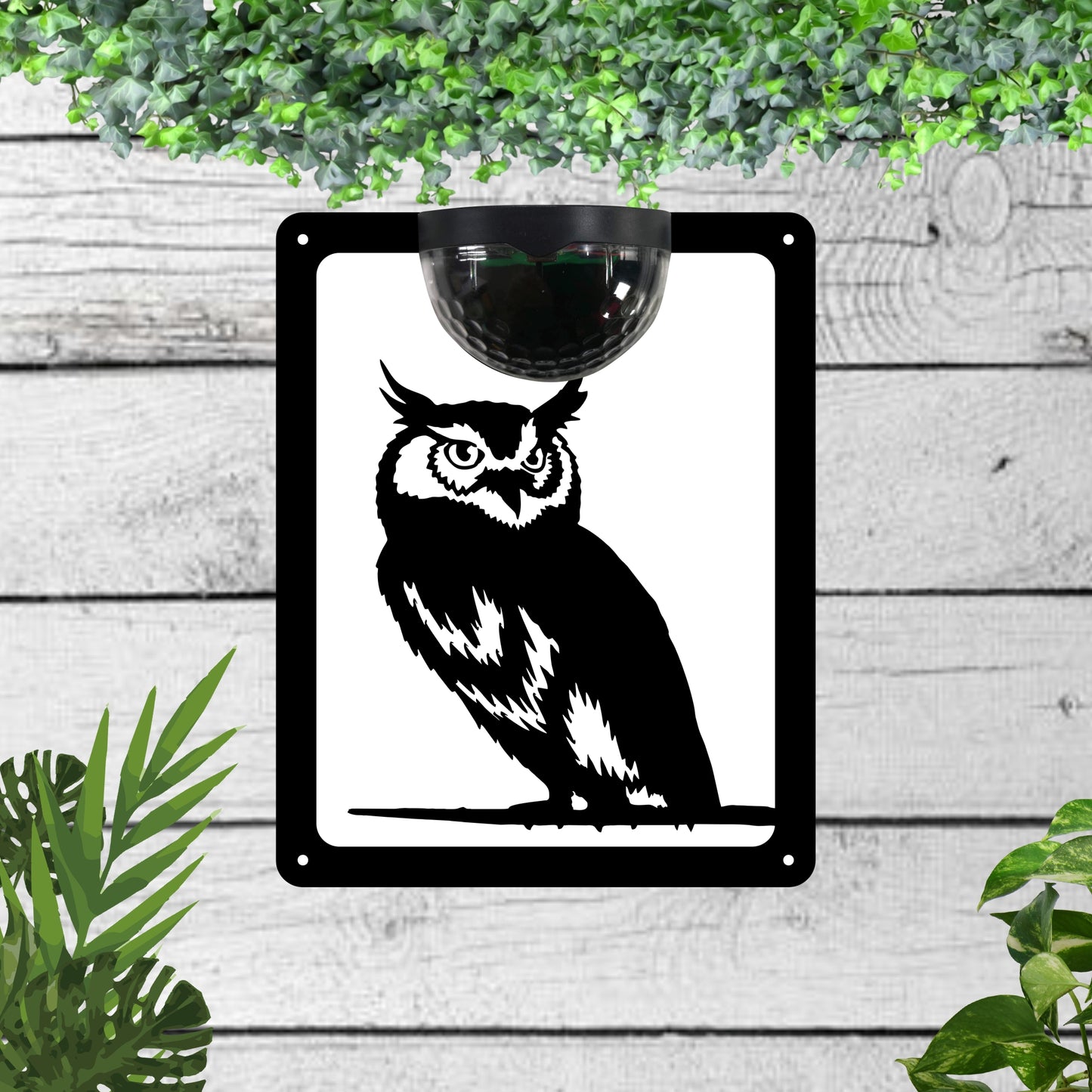 Owl Garden Solar Wall Plaque Wall Art