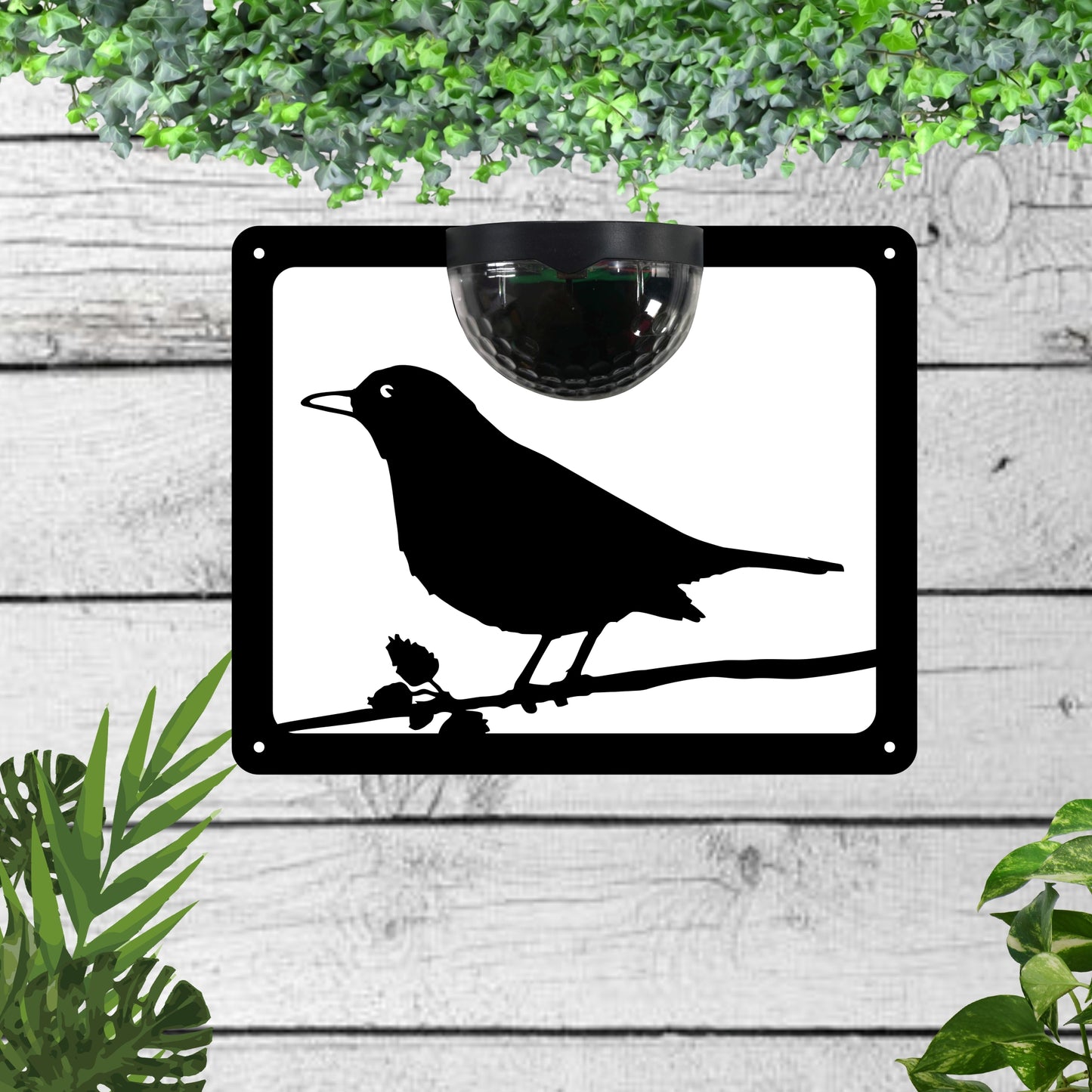 Blackbird Garden Solar Wall Plaque Wall Art