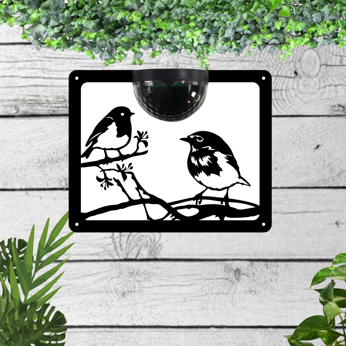 Robin and chick Garden Solar Wall Plaque Wall Art