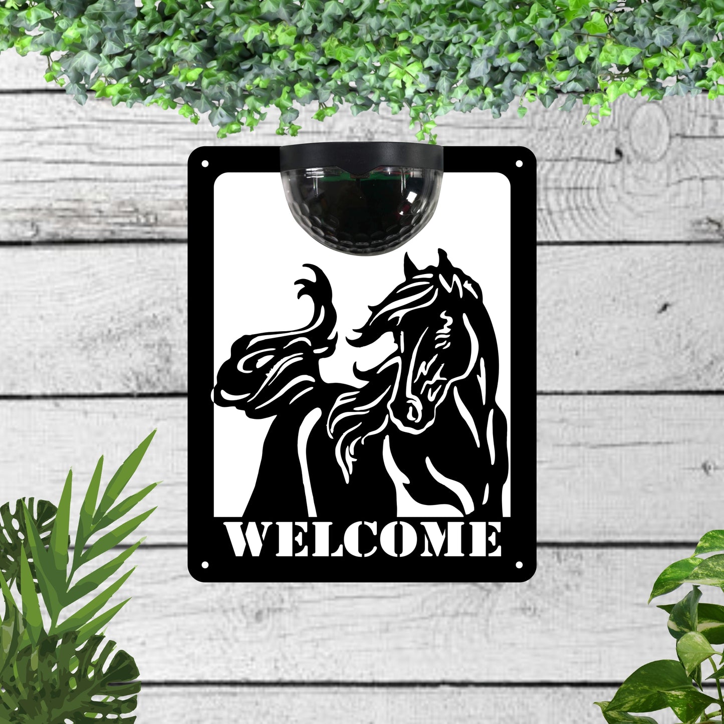 Welcome Garden Solar Wall Plaque Wall Art