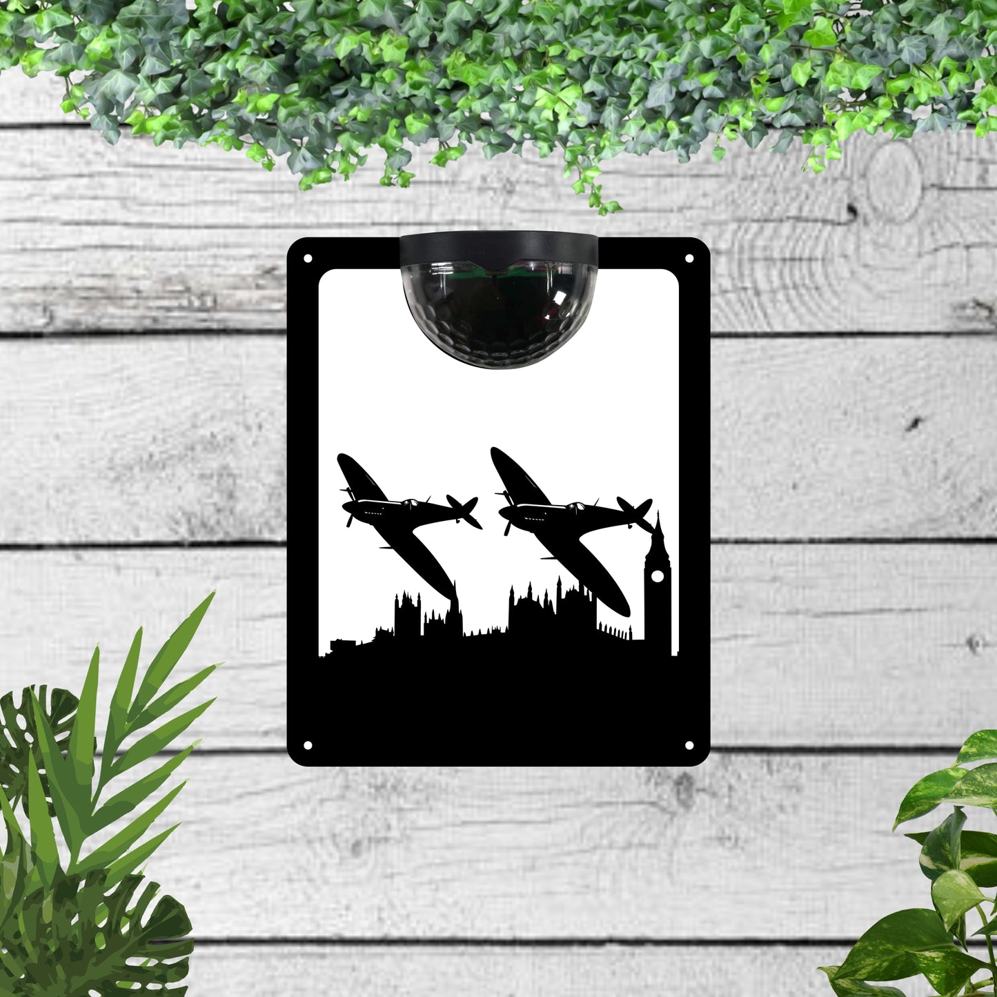 Spitfires over London Garden Solar Wall Plaque Wall Art