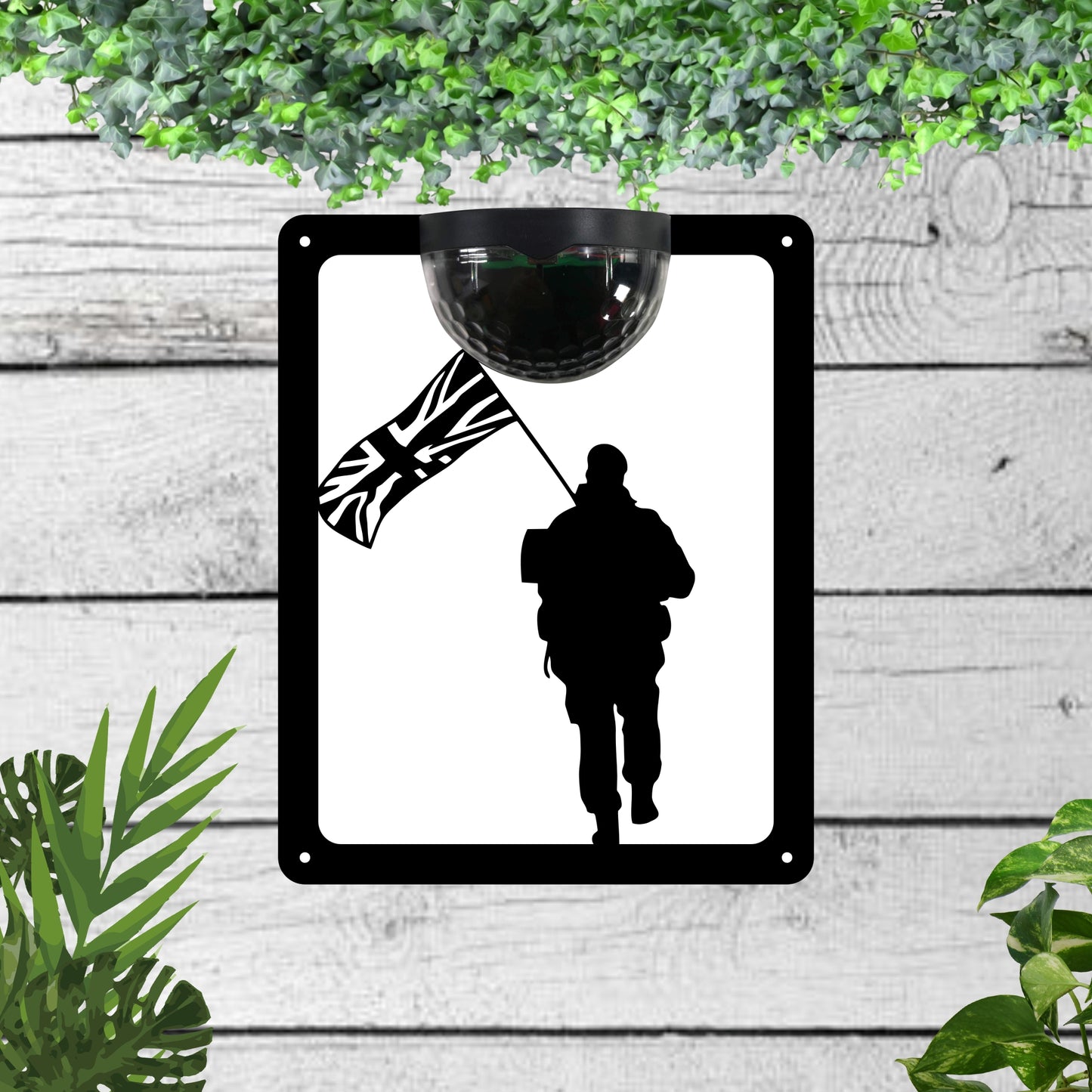 Soldier Garden Solar Wall Plaque Wall Art