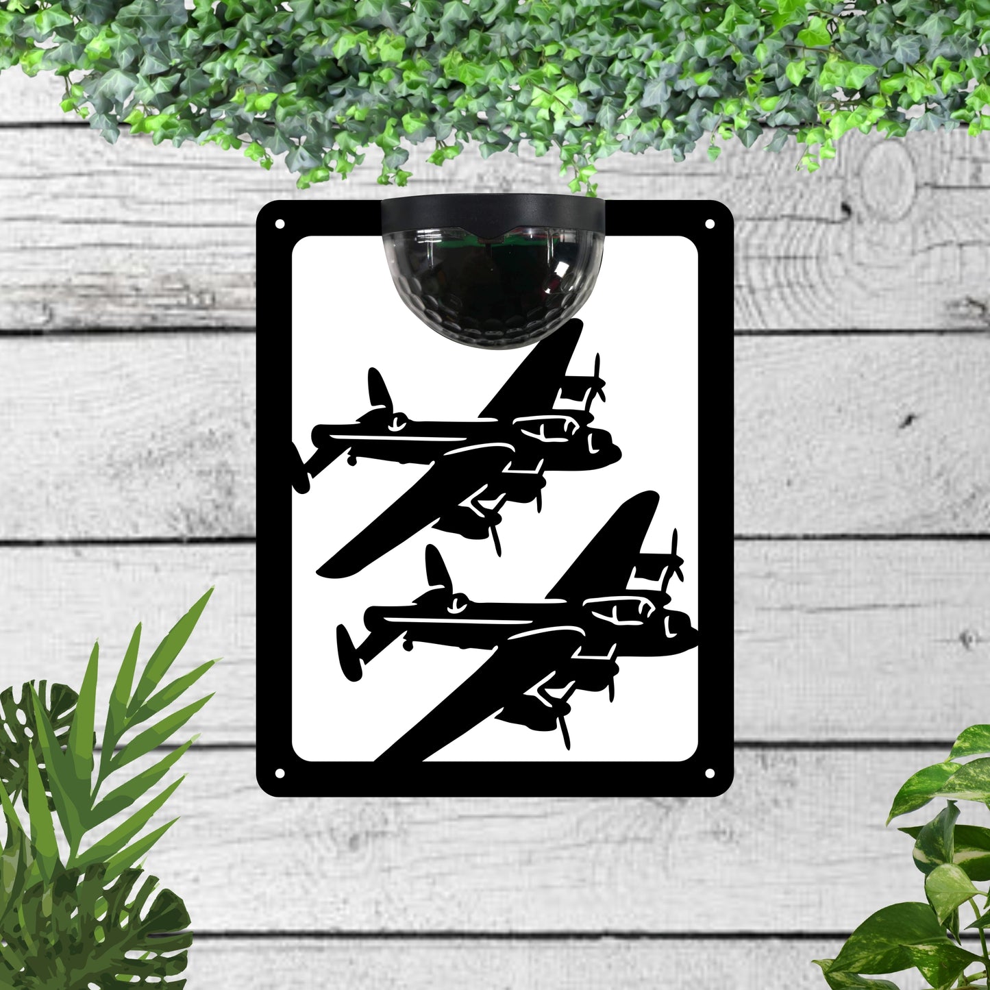 Lancaster Bombers Garden Solar Wall Plaque Wall Art
