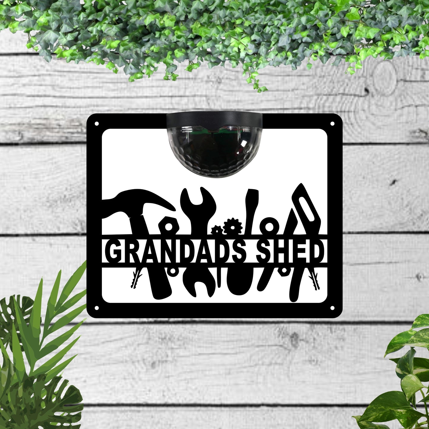 Grandads Shed Garden Solar Wall Plaque Wall Art