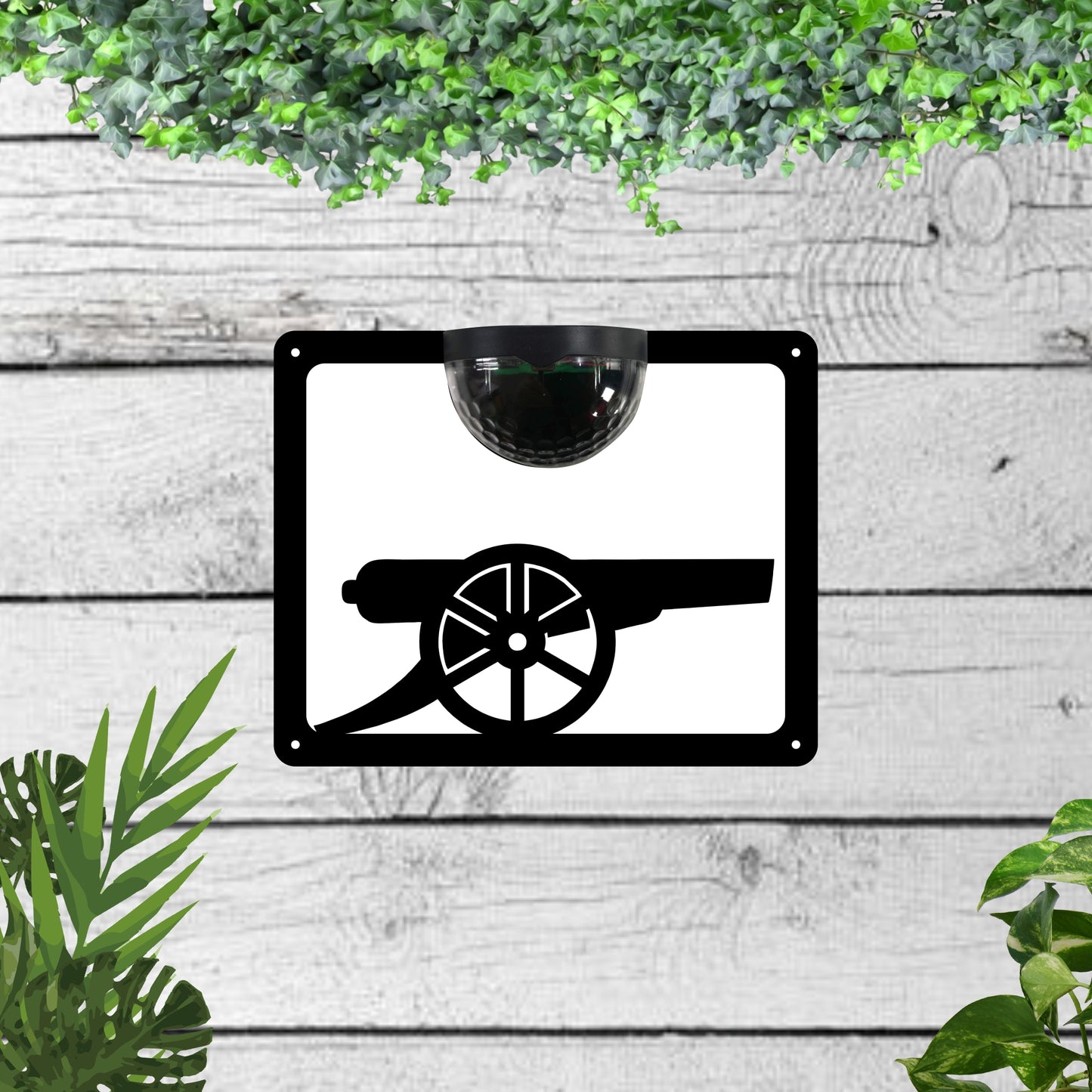 Cannon Garden Solar Wall Plaque Wall Art