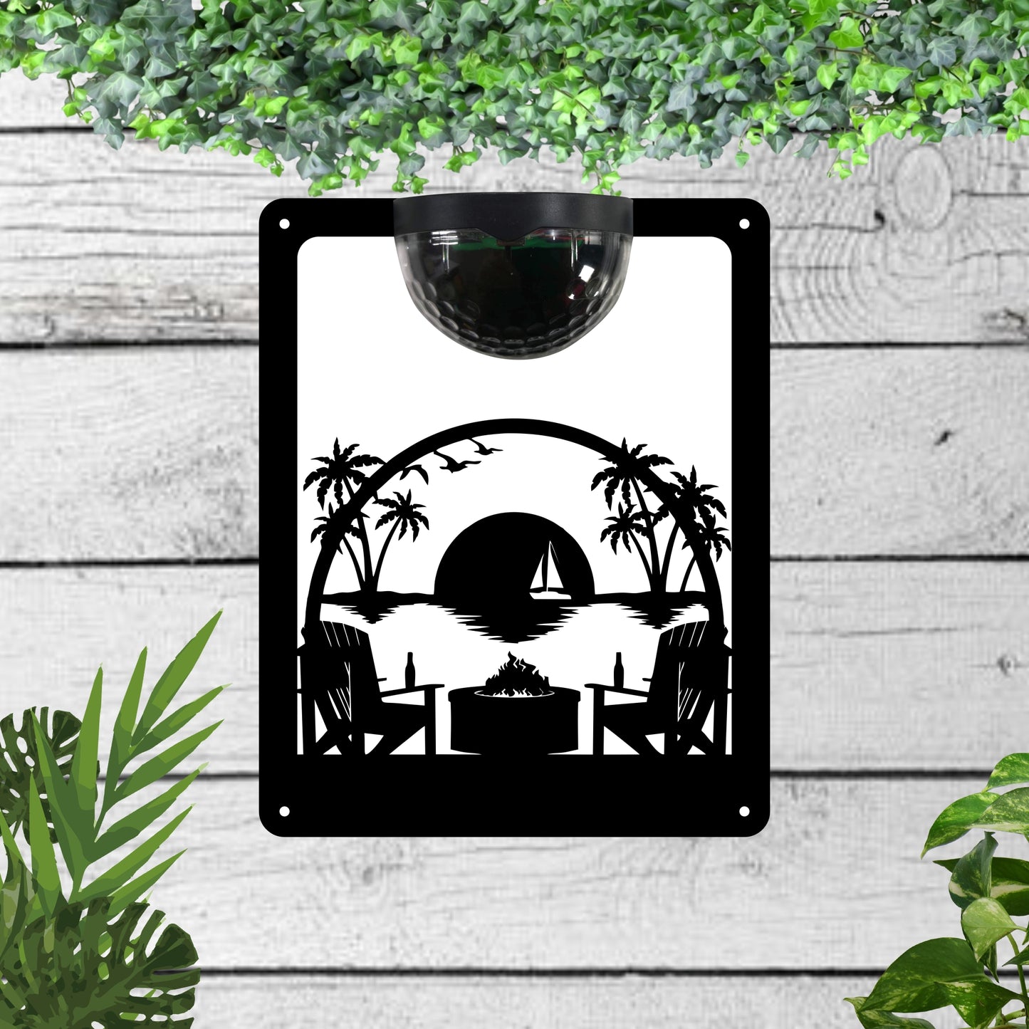 Deck Chairs Garden Solar Wall Plaque Wall Art