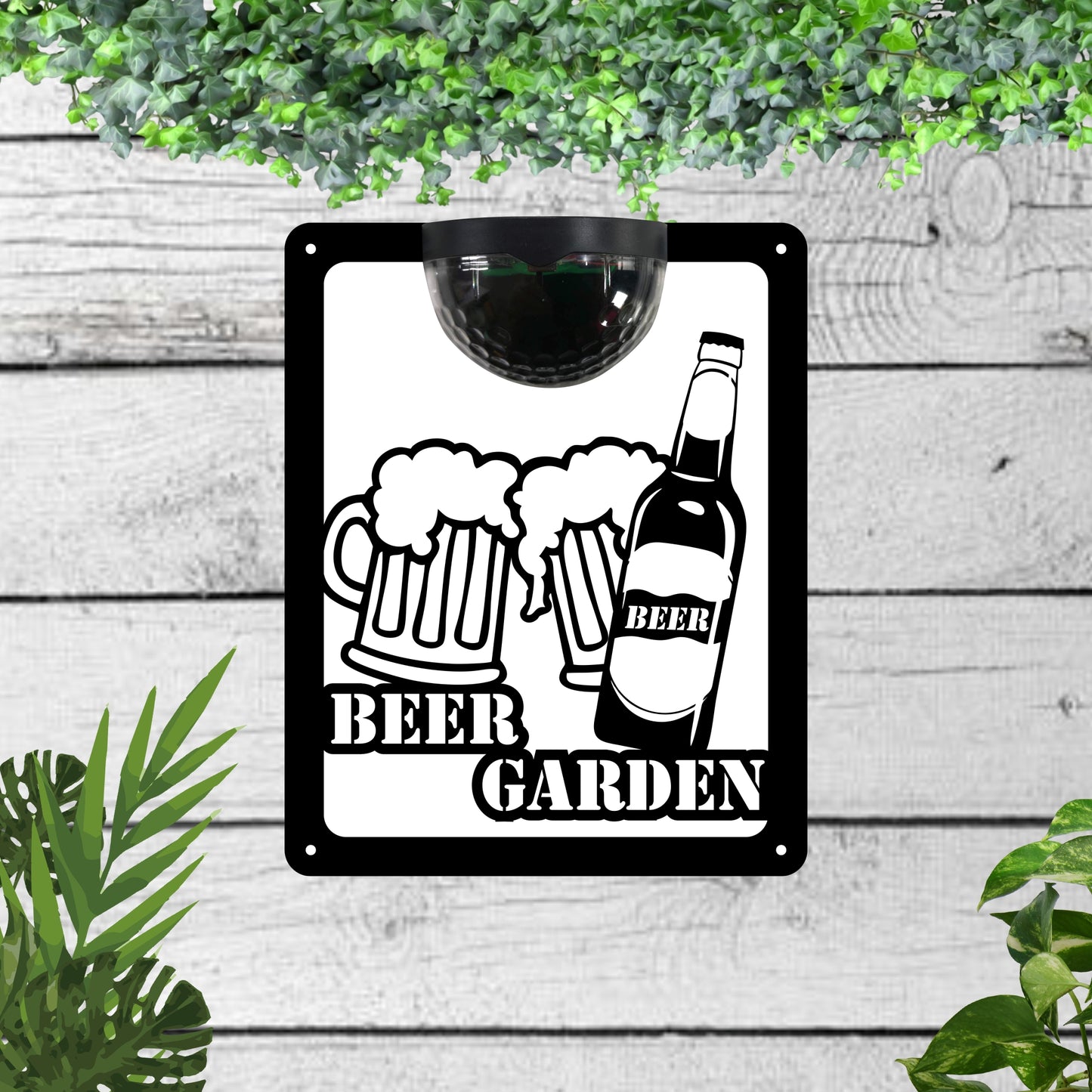 Beer Garden Solar Wall Plaque Wall Art
