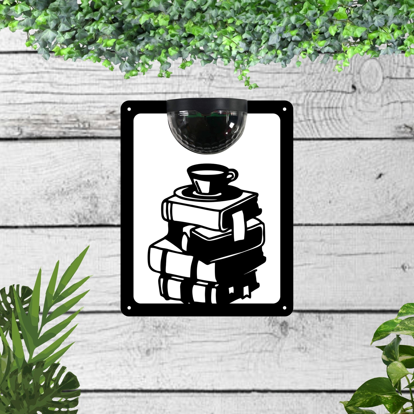 Books Garden Solar Wall Plaque Wall Art