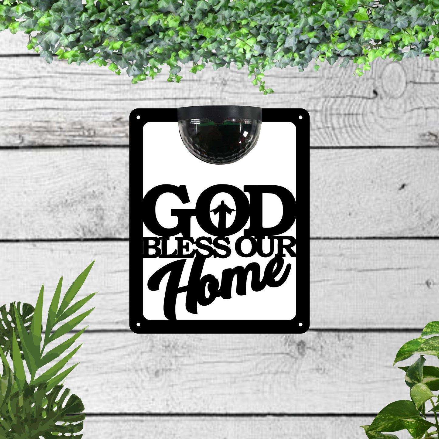 God Bless our home Garden Solar Wall Plaque Wall Art