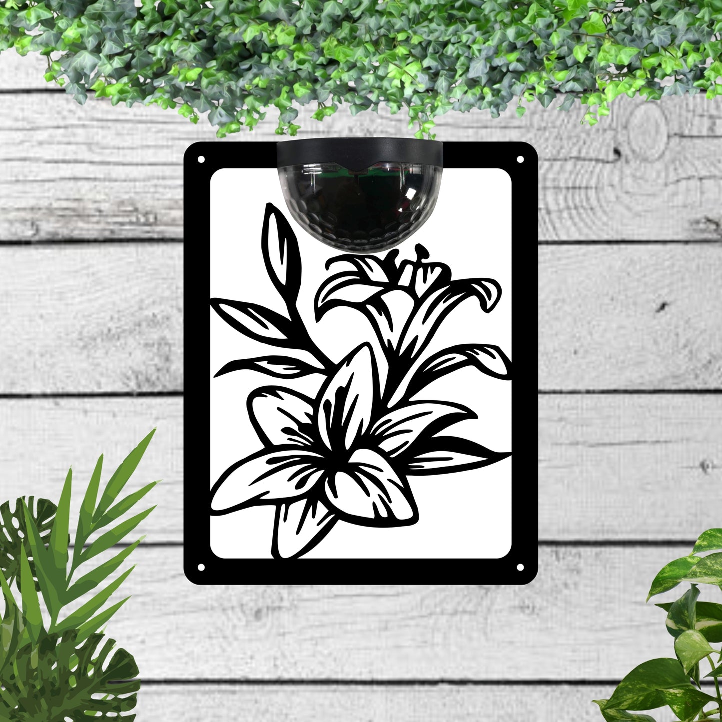 Flower Garden Solar Wall Plaque Wall Art