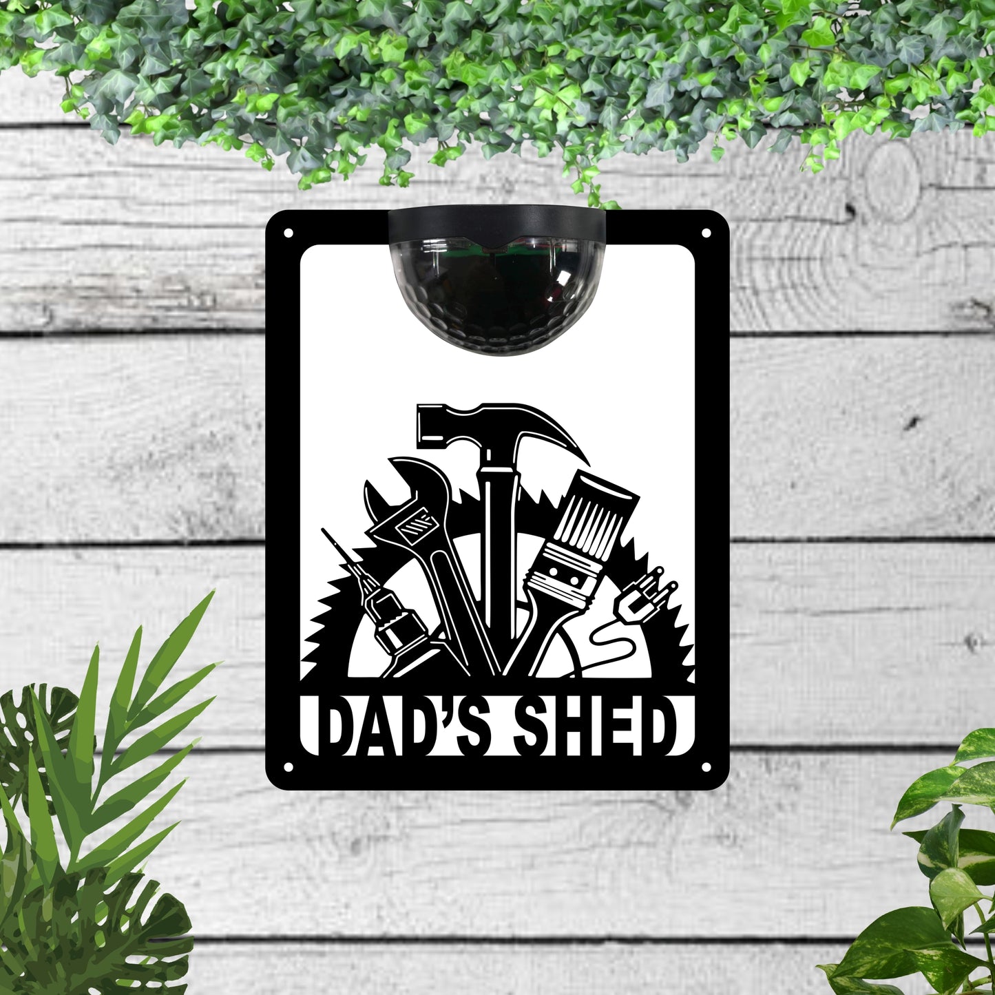 Dads Shed Garden Solar Wall Plaque Wall Art