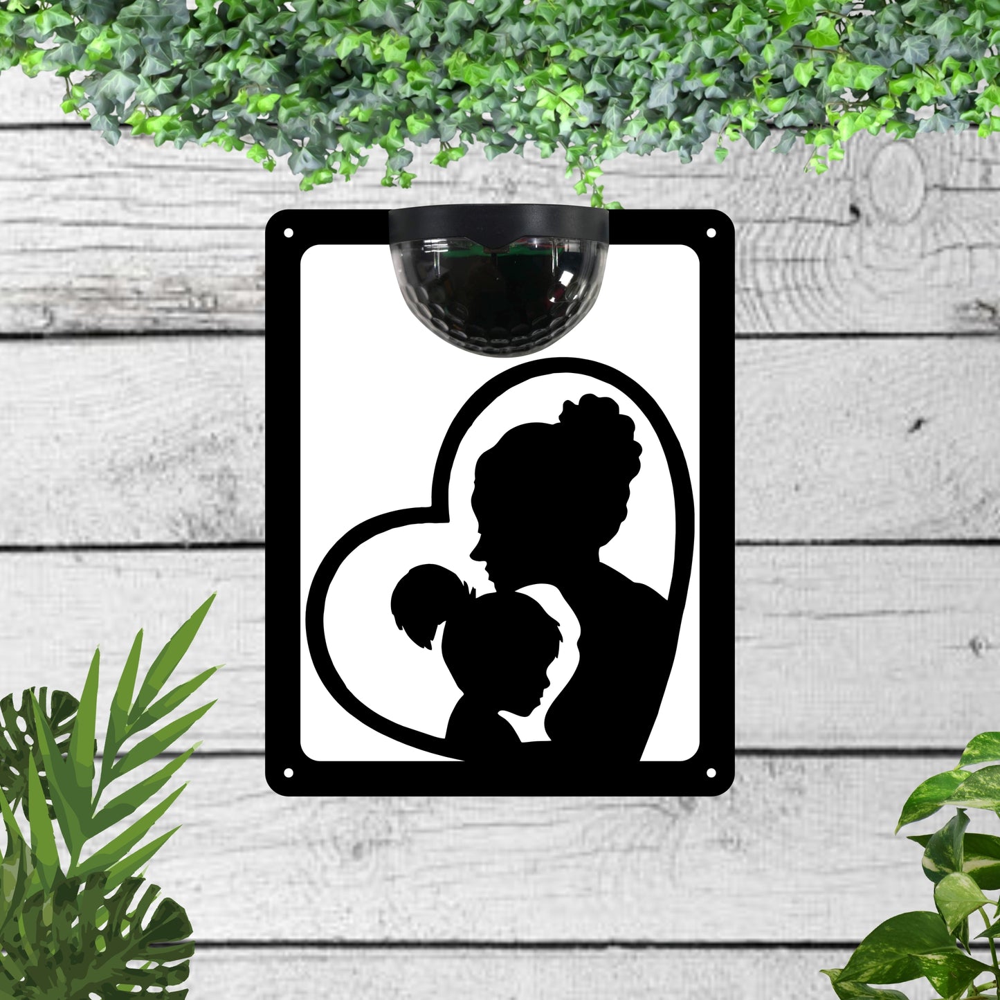 Mother and daughter Garden Solar Wall Plaque Wall Art