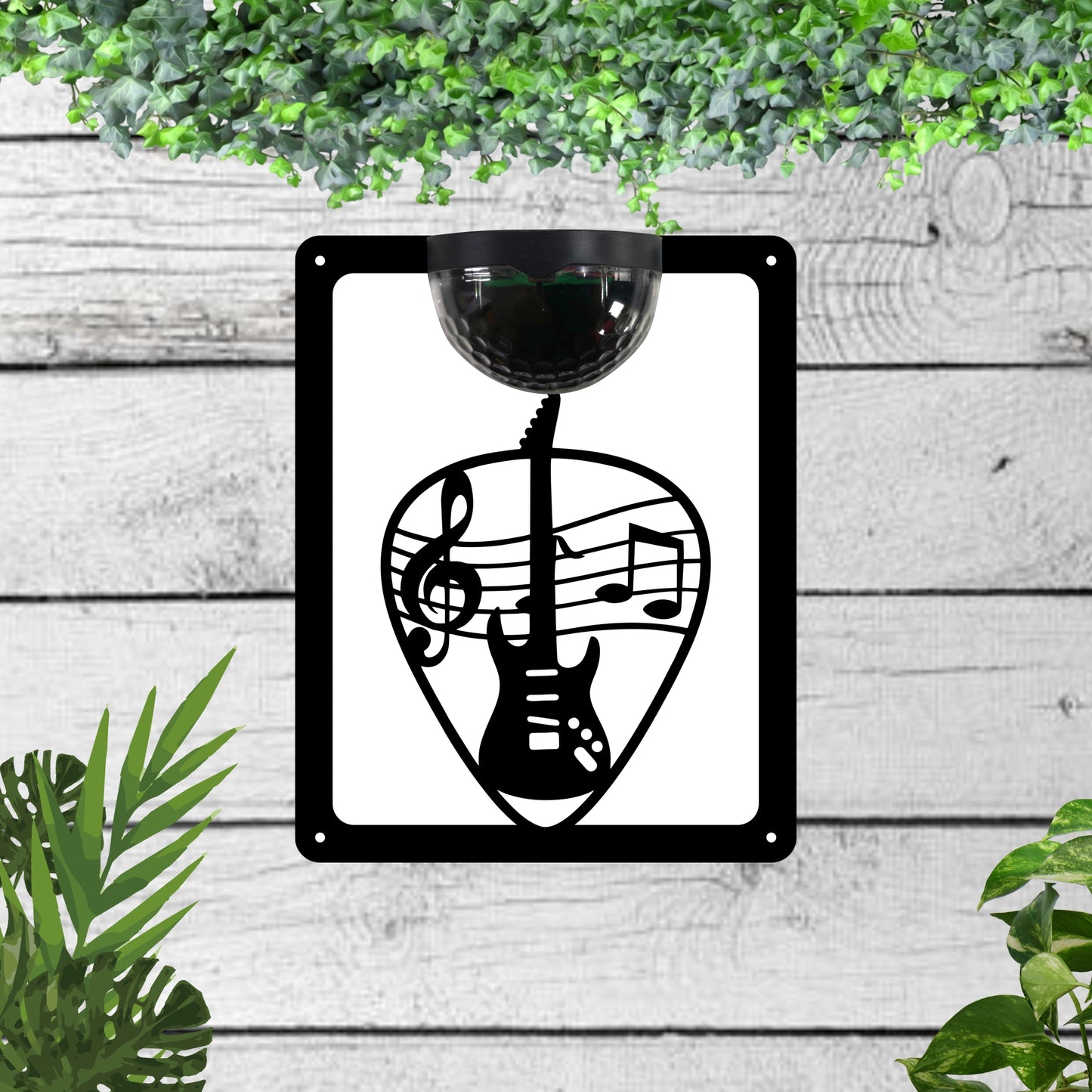 Electric guitar Garden Solar Wall Plaque Wall Art