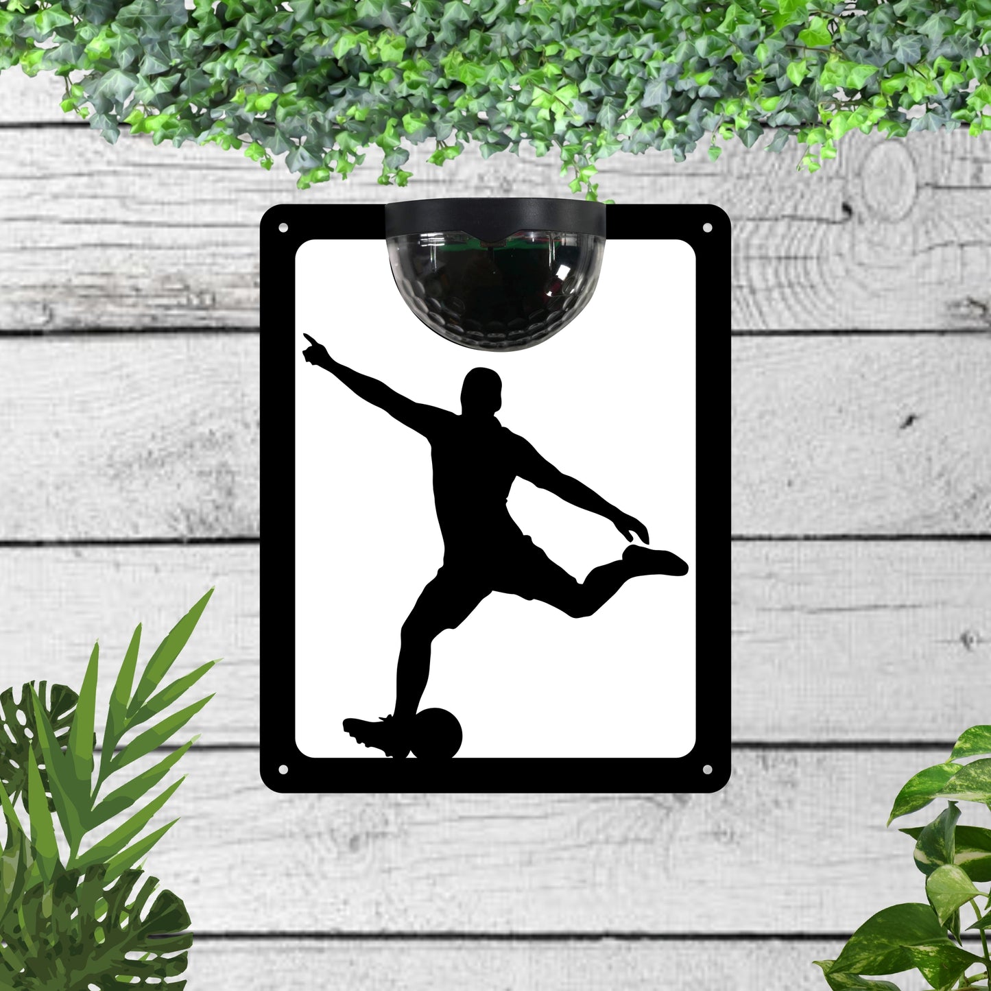 Football Garden Solar Wall Plaque Wall Art