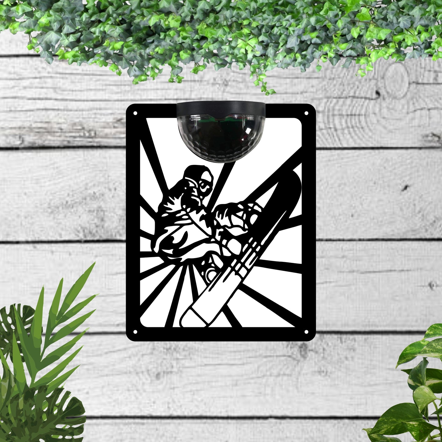 Snow boarding Garden Solar Wall Plaque Wall Art