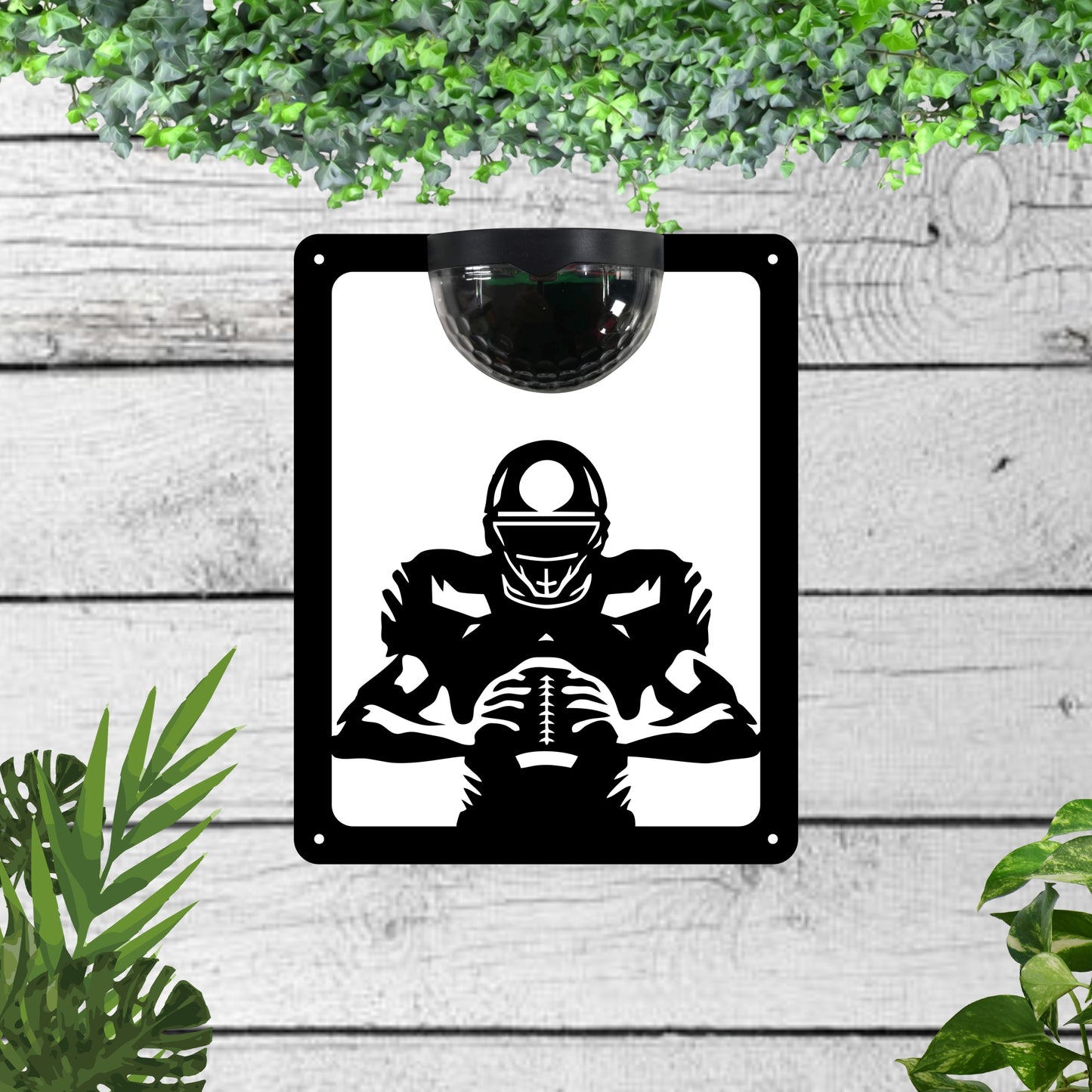 American football Garden Solar Wall Plaque Wall Art