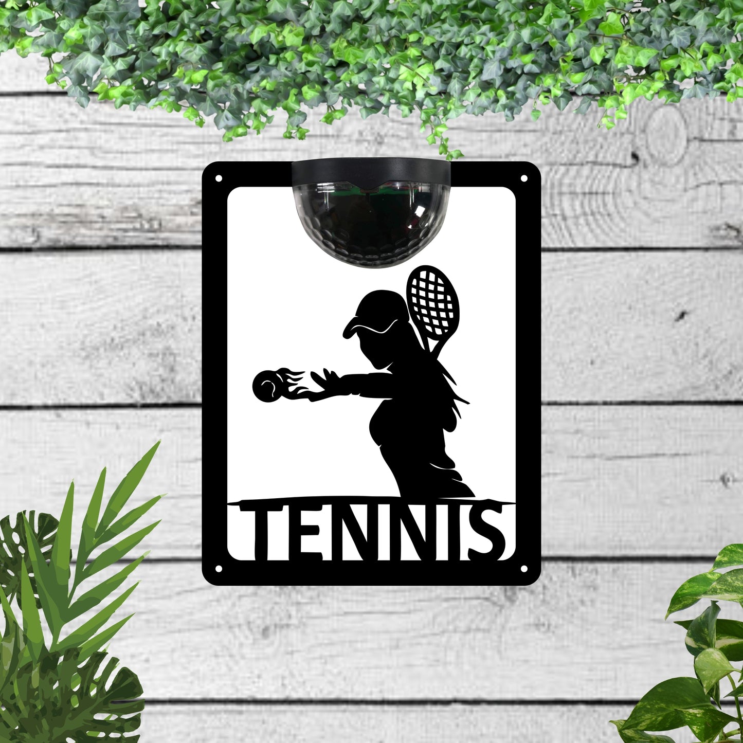 Tennis Garden Solar Wall Plaque Wall Art