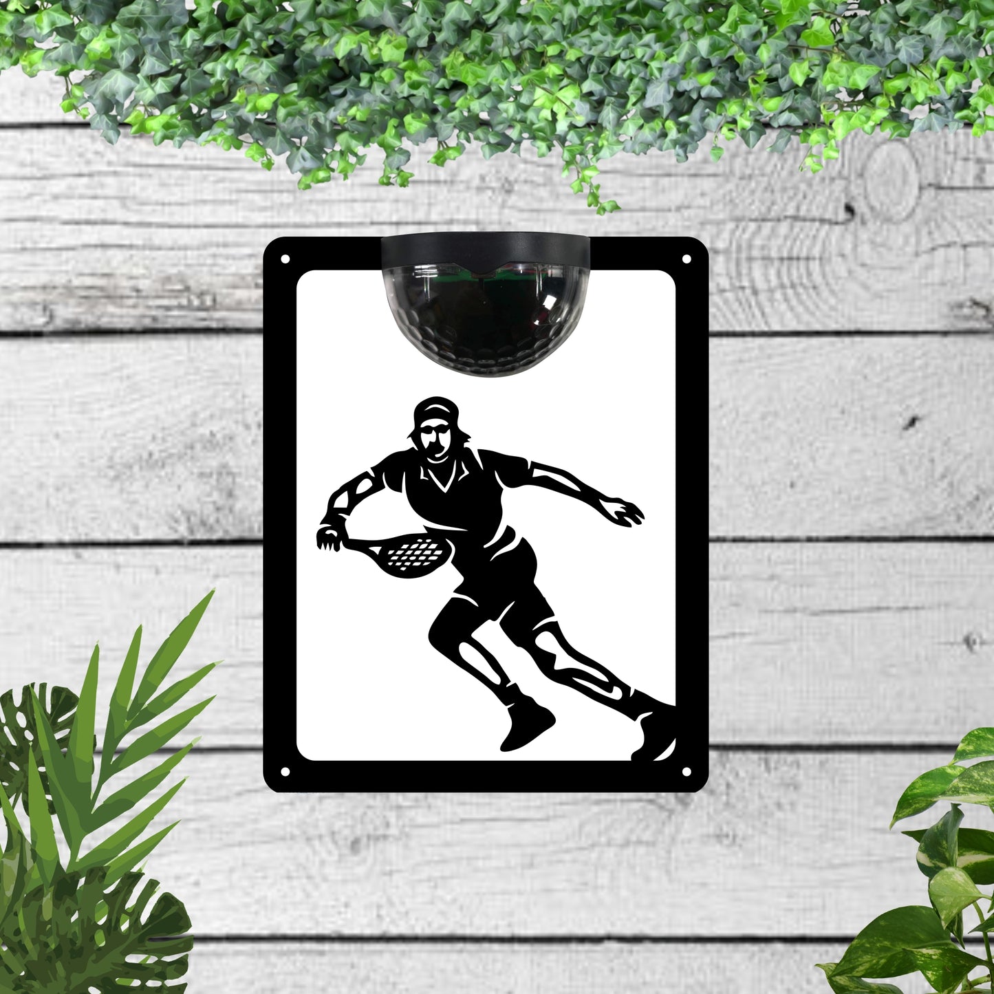 Tennis Garden Solar Wall Plaque Wall Art