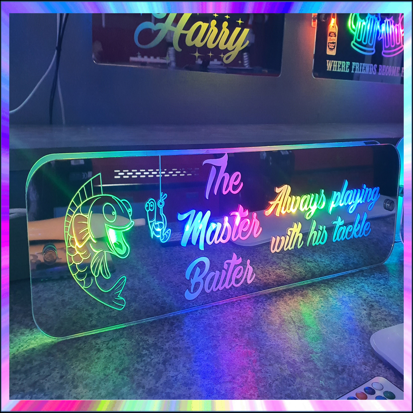 Fishing L.E.D Mirror with 366 Light Modes and 12 Static Light Colours and remote