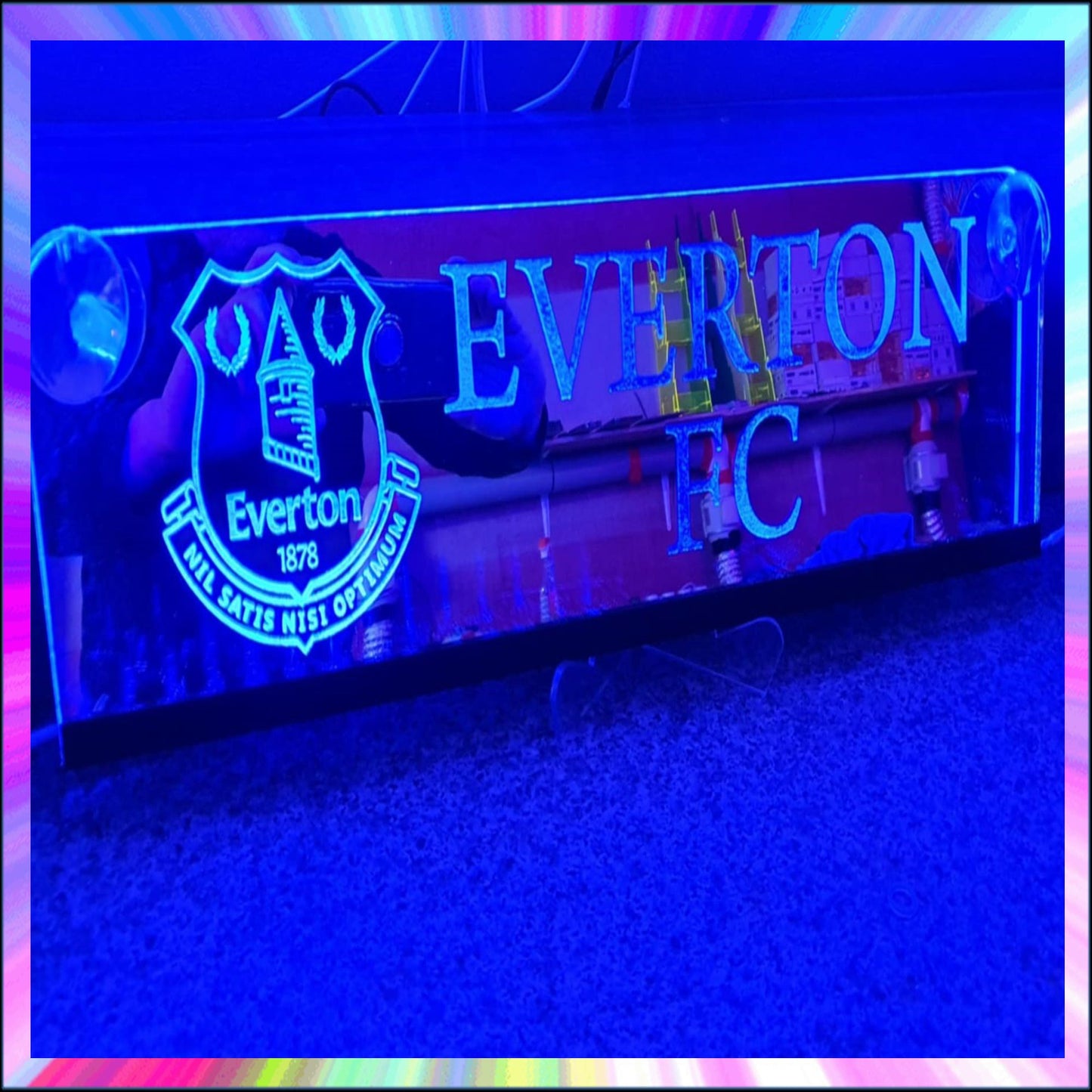 Any Football team Vehicle L.E.D Mirror with 366 Light Modes and 12 Static Light Colours and remote