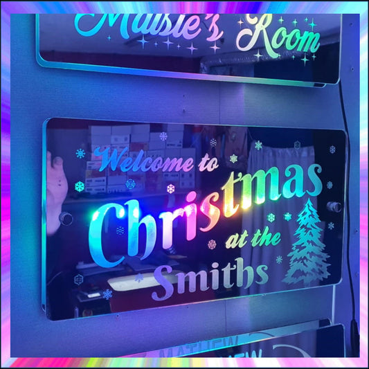 Christmas L.E.D Mirror with 366 Light Modes and 12 Static Light Colours and remote