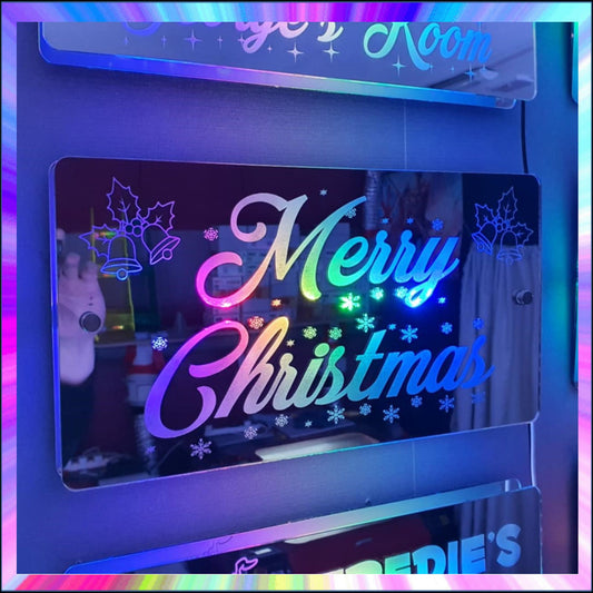 Christmas L.E.D Mirror with 366 Light Modes and 12 Static Light Colours and remote