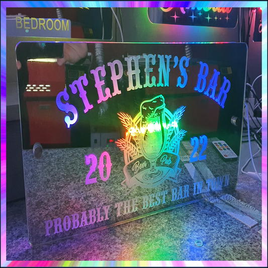 Home Bar L.E.D Mirror with 366 Light Modes and 12 Static Light Colours and remote