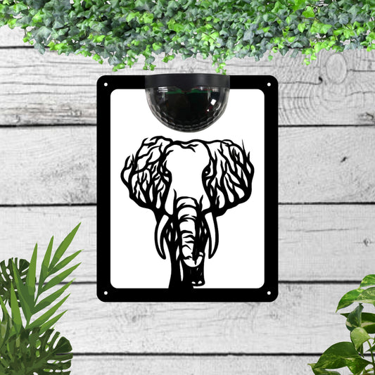 Elephant Garden Solar Wall Plaque Wall Art