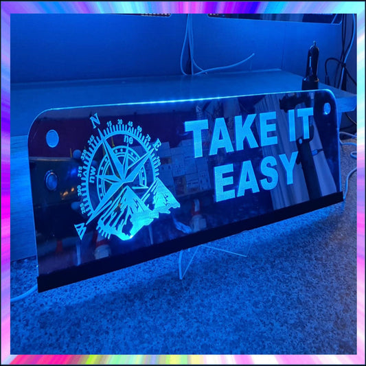 Take It Easy Vehicle L.E.D Mirror with 366 Light Modes and 12 Static Light Colours and remote