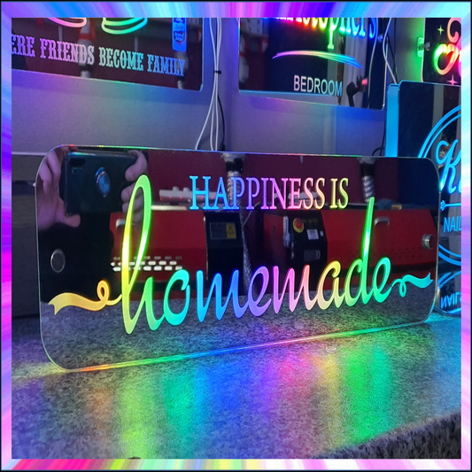Happiness is homemade L.E.D Mirror with 366 Light Modes and 12 Static Light Colours and remote