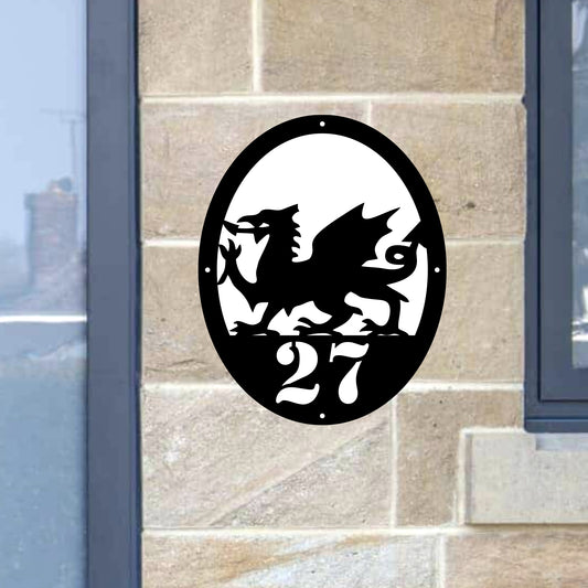 Welsh Dragon Door Plaque