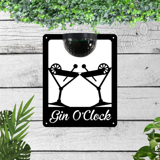Gin O clock Garden Solar Wall Plaque Wall Art