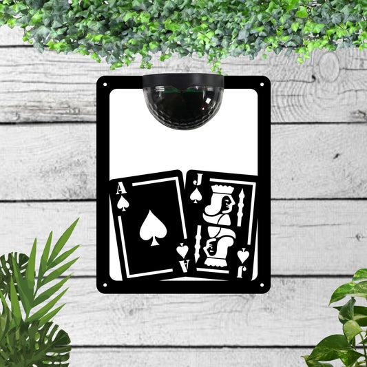 Playing Cards Garden Solar Wall Plaque Wall Art