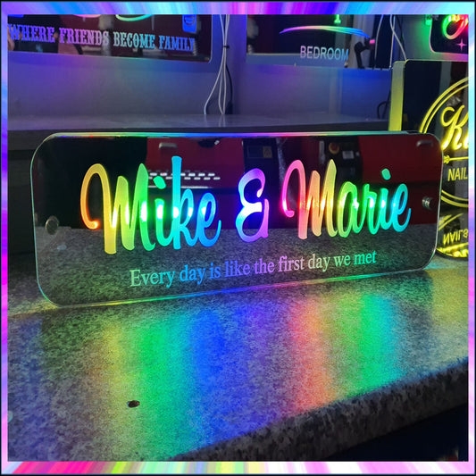 Couples L.E.D Mirror with 366 Light Modes and 12 Static Light Colours and remote