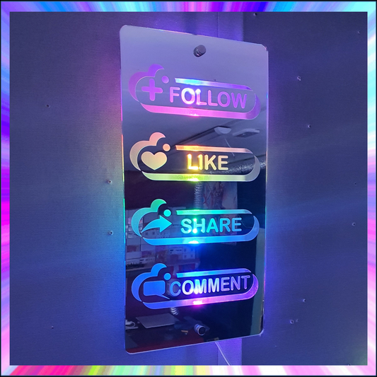 Follow Like Share L.E.D Mirror with 366 Light Modes and 12 Static Light Colours and remote