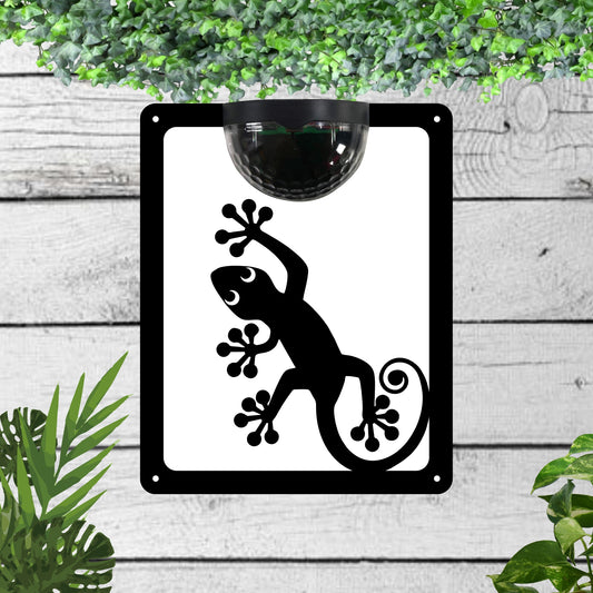 Gecko Garden Solar Wall Plaque Wall Art