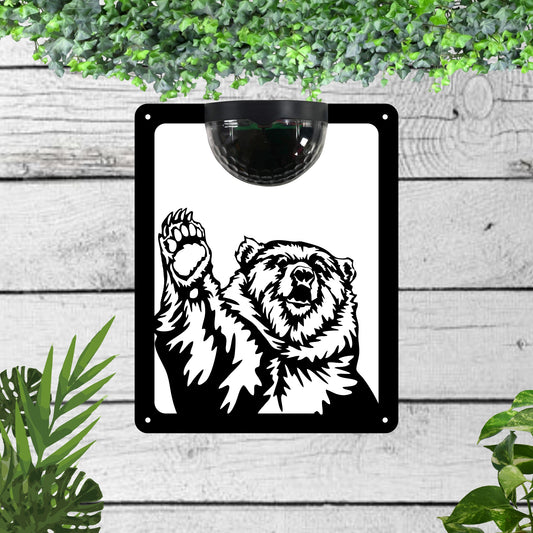 Bear Garden Solar Wall Plaque Wall Art