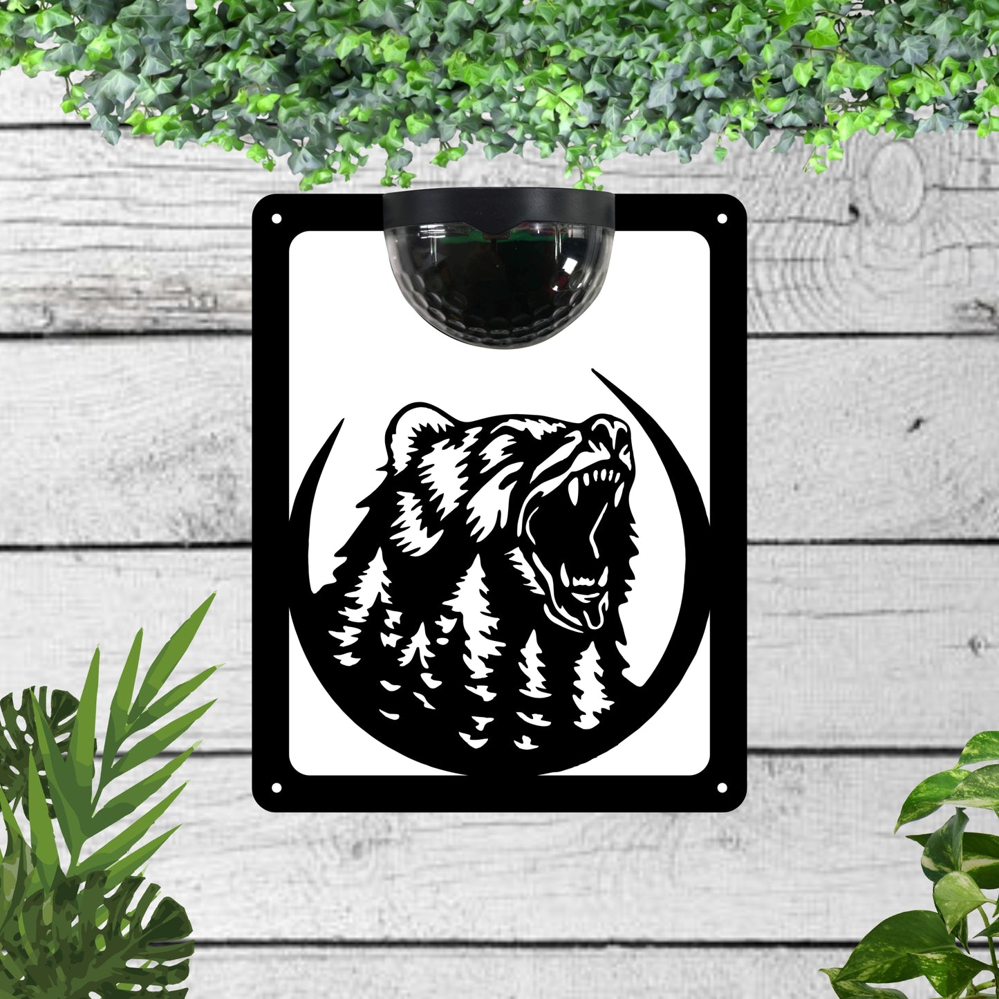 Bear Garden Solar Wall Plaque Wall Art
